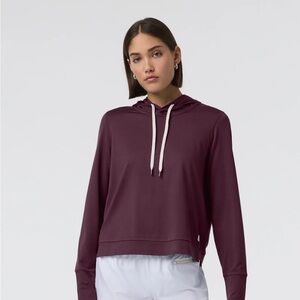 Vuori Essential Dreamknit Hoodie in Burgundy, size M